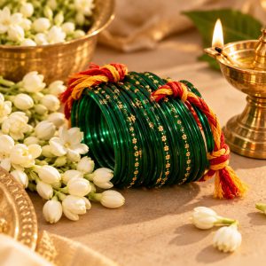 Valaikappu Special Green Bangle Ceremony Set