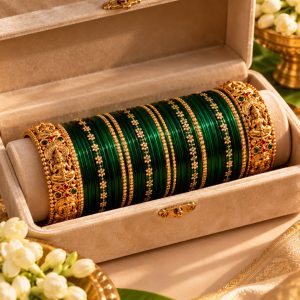 Handcrafted Silk Thread Kundan Bangles Set