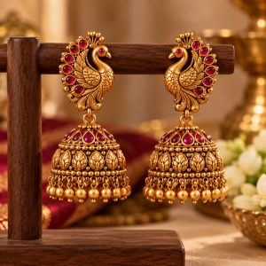 Traditional Antique Peacock Jhumkas