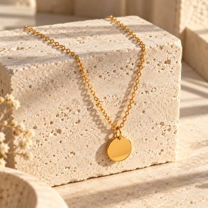 Anti-Tarnish 18K Gold Plated Minimalist Pendant Chain